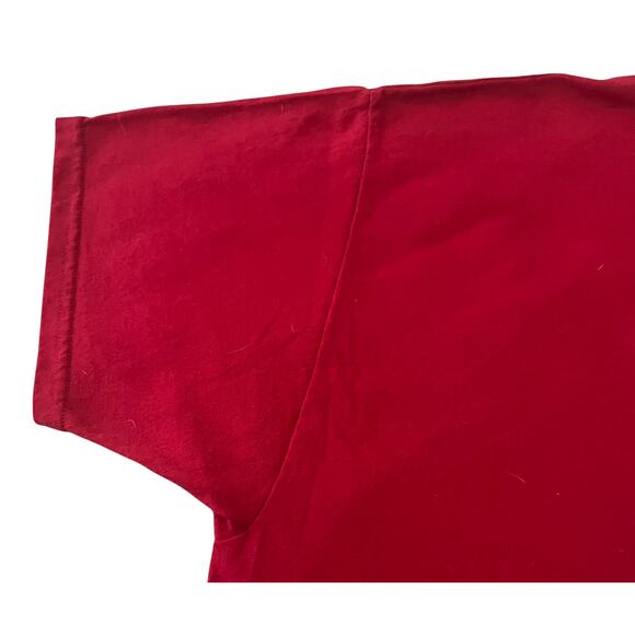 HANES SHORT SLEEVE GRAPHIC T-SHIRT, WOMENS, 2X, RED WITH RED WHITE BLUE NOMES - Picture 8 of 9